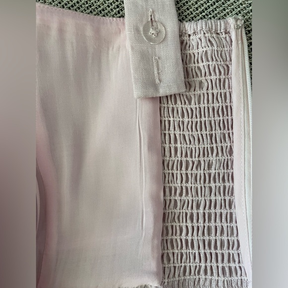 NEW Reformation Everett Linen Midi Dress Cherry Blossom Light Pink | US 6 UK 10 - Picture 10 of 15